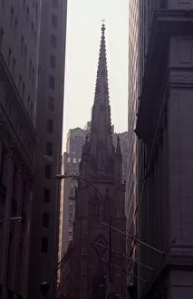 Images Dated 1st August 1999: Church at end of Wall Street New York USA United States of America August 1999