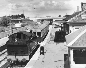 Churston station with the new bridge in situ on a summer's day in the 1980s Churston station with the new bridge in situ on a summer's day in the 1980s