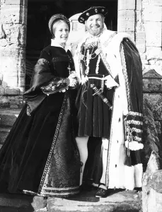 Claire Bloom Actress Catherine of Ar Egon and John Stride Actor Henry VIII in the grounds Claire Bloom Actress Catherine of Ar Egon and John Stride Actor Henry VIII in the grounds