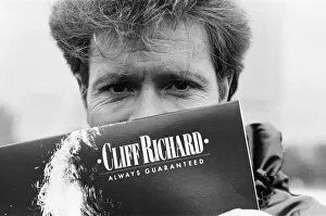 Images Dated 27th August 1987: Cliff Richard at the launch of his new album 'Always Guaranteed'