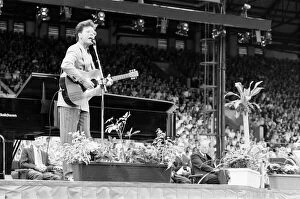 Images Dated 4th June 1991: Cliff Richard performing at the Billy Graham, Mission Scotland event, Celtic Park