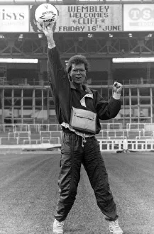 Boots And Shoes Gallery: Cliff Richard singer actor launches his Wembley Concerts at the Stadium in London