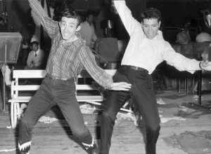 CLIFF RICHARD AND TEDDY GREEN ON THE SET OF THE YOUNG ONES - 2ND AUGUST 1961 CLIFF RICHARD AND TEDDY GREEN ON THE SET OF THE YOUNG ONES - 2ND AUGUST 1961