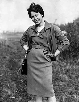 Clothing Fashion 1959: Miss Janet M. Hodgkins, from Donnington, Salop Clothing Fashion 1959: Miss Janet M. Hodgkins, from Donnington, Salop