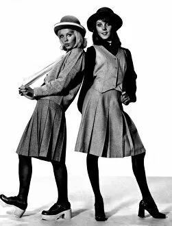 Images Dated 9th November 1972: Clothing: Two little girls in grey all set for autumn. Jenny, on the right