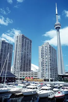 Images Dated 20th October 1976: The CNN tower and skydome with new condominiums in Toronto Ontario in Canada