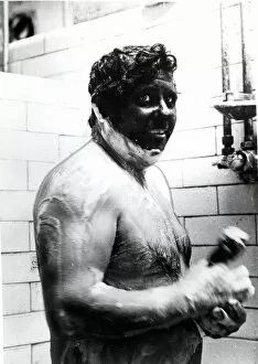Images Dated 4th July 1983: Coal - Miners - Bath time for Gordon Davies after a day down below at Lewis Merthyr