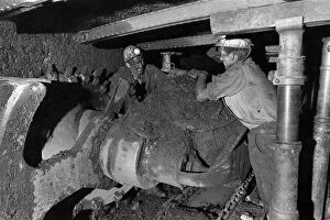 Coal Mining underground scenes at Hucknall Colliery in Nottinghamshire