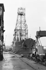The Coe Metcalf drill survey ship Pholas seen here docked in Hull. 9th March 1984 The Coe Metcalf drill survey ship Pholas seen here docked in Hull. 9th March 1984