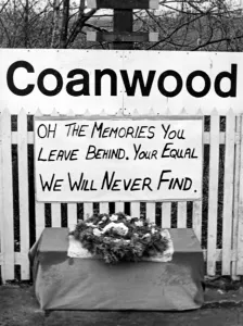 A coffing has been laid beside the track at Coanwood Station on the Haltwhistle to Alston A coffing has been laid beside the track at Coanwood Station on the Haltwhistle to Alston