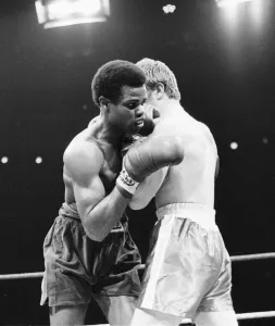 Colin Jones of Wales seen here in action against Kirkland Laing. 28th April 1981 Colin Jones of Wales seen here in action against Kirkland Laing. 28th April 1981