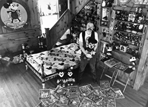 Images Dated 24th March 1970: Collection - Mickey Mouse mania. Assistant Professor John Fawcett at his home