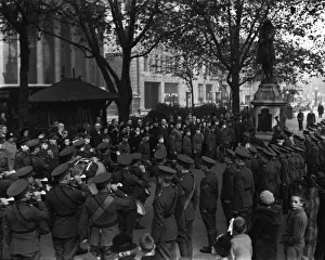 Colston Day 1937, Colston Cadets, boys of Colston's School pay respects to their Colston Day 1937, Colston Cadets, boys of Colston's School pay respects to their