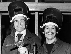 Images Dated 23rd October 1978: Comedy Duo, Tommy Cannon and Bobby Ball, return to the Crane Fruehauf factory in Oldham