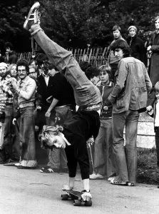 A competitor in the trick section of the skateboard championship at Crystal Palace this A competitor in the trick section of the skateboard championship at Crystal Palace this