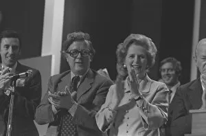 Images Dated 12th October 1977: Conservative Party Conference 1977. Geoffrey Howe and Margaret Thatcher applaud