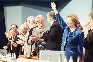 Images Dated 1st October 1990: The Conservative Party Conference, Bournemouth. Prime Minister Margaret Thatcher with