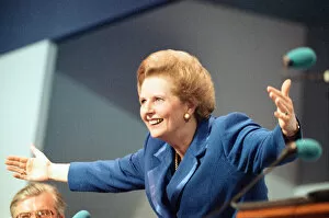 Images Dated 1st October 1990: The Conservative Party Conference, Bournemouth. Prime Minister Margaret Thatcher delivers