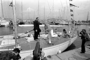 Former Conservative Prime Minister Edward Heath at launching of a new yacht Former Conservative Prime Minister Edward Heath at launching of a new yacht