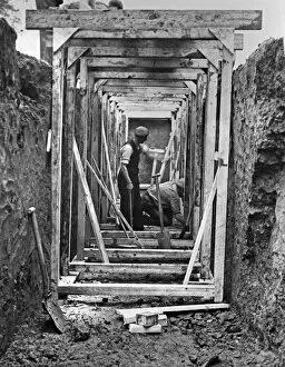 01256 Gallery: Construction of air raid shelters in Birkenhead Park. 24th September 1938