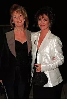 Images Dated 6th December 1996: Coronation Street actresses Sherrie Hewson and Amanda Barrie pictured at their Christmas