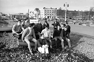 00229 Gallery: Coventry City Football Club players relax on the beach at Worthing after a gruelling