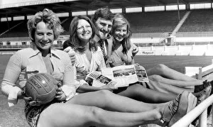Coventry City Football Clubs manager Jimmy Hill is seen here with personality girls