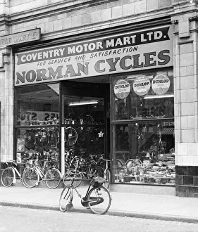 00573 Gallery: Coventry Motor Mart bicycle shop on White Friars Street Coventry circa 1957