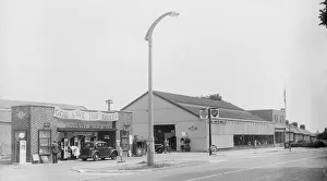 00573 Gallery: Coventry Motor Mart petrol station and garage on London Road Coventry. Circa 1953