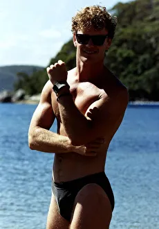 Craig McLachlan actor and singer posing in swimming trunks Dbase A©Mirrorpix Craig McLachlan actor and singer posing in swimming trunks Dbase A©Mirrorpix