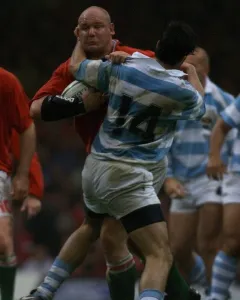 Craig Quinell breaks through in October 1999 during the Wales v Argentina match Craig Quinell breaks through in October 1999 during the Wales v Argentina match
