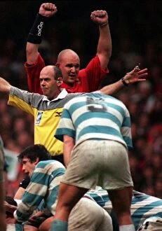 Images Dated 1st October 1999: Craig Quinnell celebrates at the end of match October 1999 in the opening match of