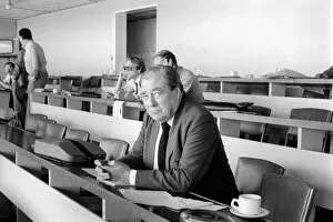 Cricket commentator John Arlott in the Press Box at Lord s. June 1980