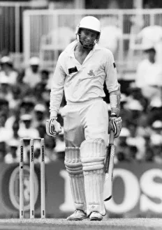 Cricket. Mike Atherton dejected after getting out. September 1993 P017253 Cricket. Mike Atherton dejected after getting out. September 1993 P017253