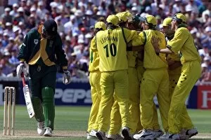 Images Dated 17th June 1999: Cricket World Cup 1999 Shane Warne Australia Celebrates Taking The Wicket Of Hansie