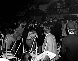 Crowd disturbance as Marvin Hagler beat Alan Minter 1980 where missiles Crowd disturbance as Marvin Hagler beat Alan Minter 1980 where missiles