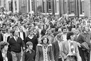 Images Dated 24th August 1974: Crowd Scenes outside Old Trafford, home of Manchester United Football Club