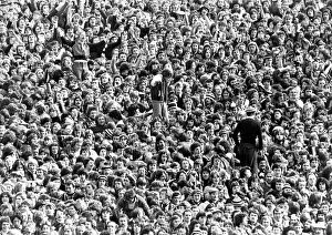 Crowds of football fans at St. Jamess Park in 1977