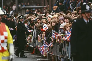 Crowds of well-wishers wait patiently for the arrival of Princess Diana Crowds of well-wishers wait patiently for the arrival of Princess Diana