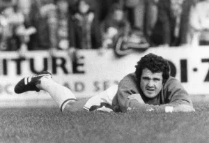 Crystal Palace goalkeeper John Burridge indulges in some amusing acrobatics before a Crystal Palace goalkeeper John Burridge indulges in some amusing acrobatics before a