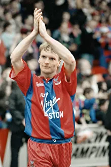 00492 Gallery: Crystal Palace midfielder Geoff Thomas applauds the supporters after his side'