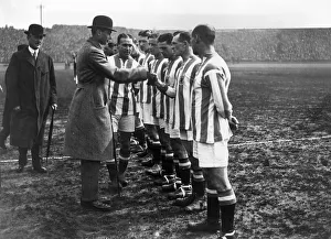 Cup Final at Chelsea. Aston Villa 1 v Huddersfield 0. Prince Henry greets Cup Final at Chelsea. Aston Villa 1 v Huddersfield 0. Prince Henry greets