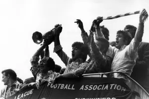 Cup Winners Cup Final 1971. Chelsea v. Real Madrid. Chelsea celebrate their victory Cup Winners Cup Final 1971. Chelsea v. Real Madrid. Chelsea celebrate their victory
