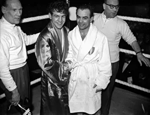Dai Dower (left) v Nazzareno Gianelli after the fight which Dower won Dai Dower (left) v Nazzareno Gianelli after the fight which Dower won