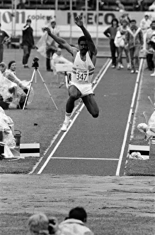 Daley Thompson competing in the 1983 World Championships in Athletics. Helsinki, Finland Daley Thompson competing in the 1983 World Championships in Athletics. Helsinki, Finland