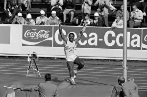 Images Dated 12th August 1983: Daley Thompson competing in the 1983 World Championships in Athletics. Helsinki, Finland