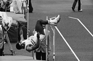 Images Dated 12th August 1983: Daley Thompson leaps over the high jump on his way to winning the Decathlon Gold medal in