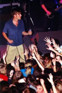 Damon Albarn of Blur performs at the Newcastle Mayfair Club. 22/01/97 Damon Albarn of Blur performs at the Newcastle Mayfair Club. 22/01/97