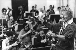 Danny Kaye rehearses conducting the London Symphony Orchestra prior to concert at Danny Kaye rehearses conducting the London Symphony Orchestra prior to concert at
