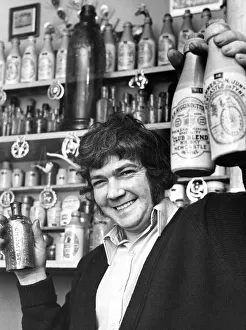 Dave Gegg with part of his collection of old bottles Dave Gegg with part of his collection of old bottles